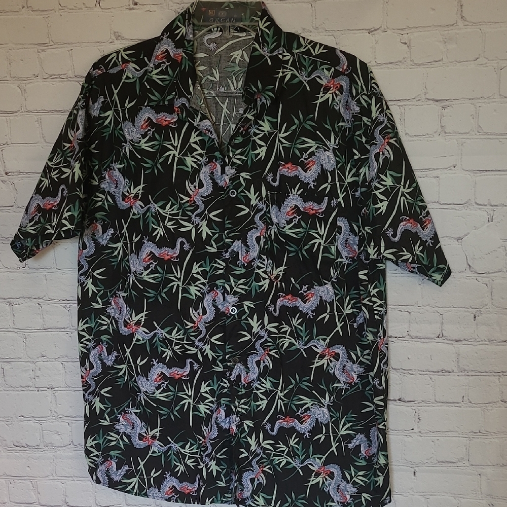 Black Purple Chinese Dragon Tropical Size XL ORCAN Shirt Cruise Vacation